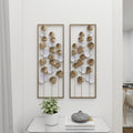 2-Piece Modern Metal Cut-Out Leaf Wall Decor with Rectangular Frames