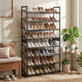 32-40 Pair Stackable Shoe Rack, with Adjustable Flat or Angled Shelves