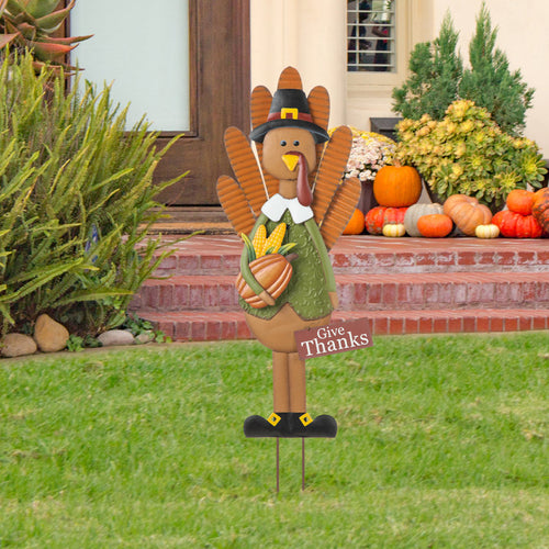 36  H Thanksgiving Metal Turkey Yard Stake