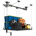 4x4 Ft Overhead Garage Storage Rack with Lifting,400lbs Garage Storage Lift for Ceiling,Heavy-Duty Ceiling Mounted Lift System and Storage Organizer,Ideal for Maximizing Overhead Space.