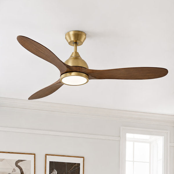 52  High-Airflow Ceiling Fan with Light - Quiet & Reversible DC Motor, 6-Speed Remote Control 3CCT Memory LED