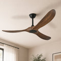 60  3 - Blade Wood Ceiling Fan with 6-Speed Remote Control without Lights, Reversible Motor, Timer & Memory Function