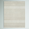 Abdera Hand-Tufted Gray/Cream Geometric Wool Rug