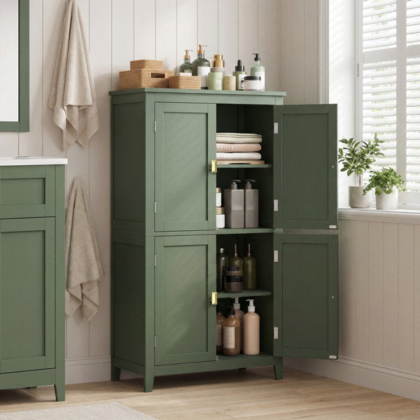 Arhavi 43.5  H 4-Door Floor Storage Cabinet with Adjustable Shelves
