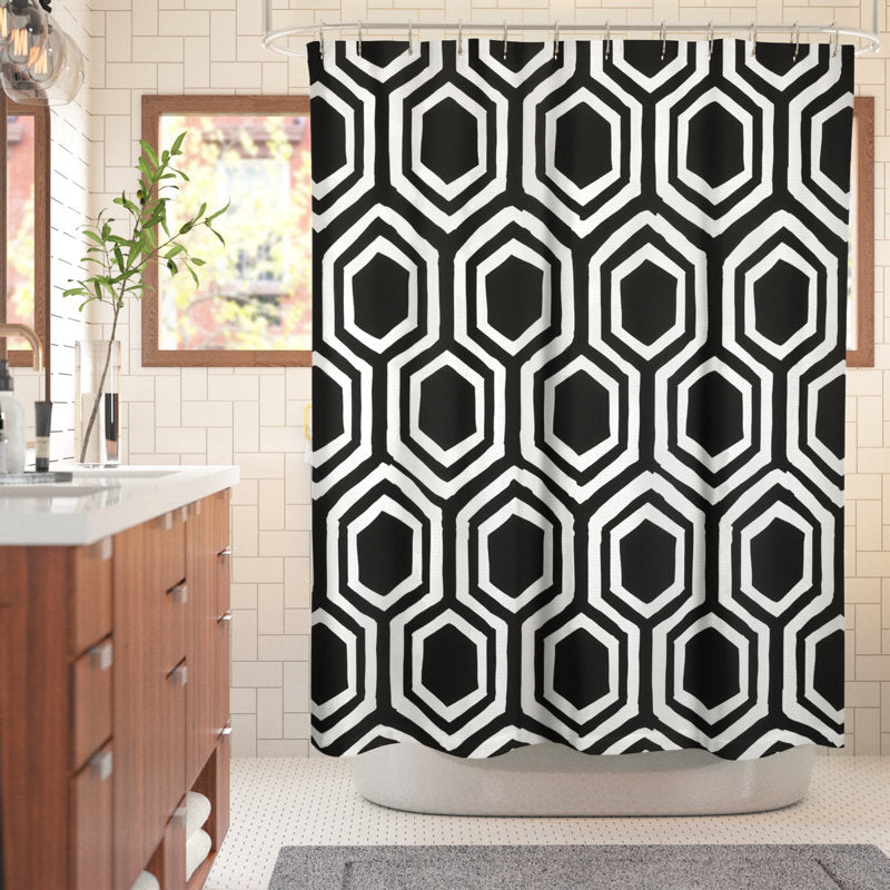 Arib Geometric Single Shower Curtain