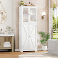 Ashea 66.9  H 4-Door Storage Cabinet with Glass Doors