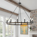 Beck 12-Light Dimmable Wagon Wheel Chandelier