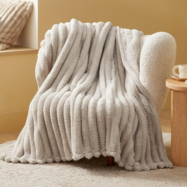 Bedsure Fleece Throw Blanket – Super Soft Cozy Throw for Dorm Bed & Couch – Natural (60x80) – Ideal Gift for College Students