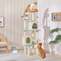 Burford Paw-Shaped Play Tower Cat Tree with Natural Sisal