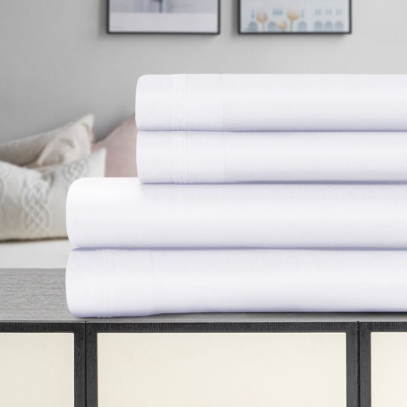 Certified Egyptian Cotton Deep Pocket Solid Luxury 1500 Thread Count Sheet Set