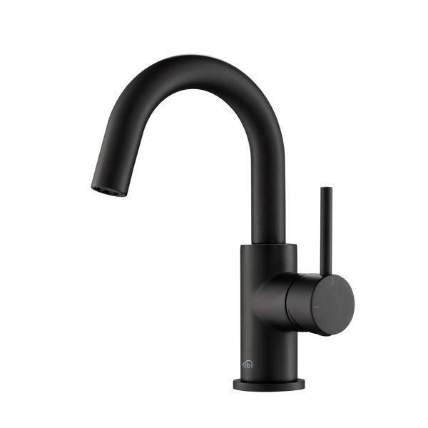 Circular Single Hole Bathroom Faucet with Drain Assembly