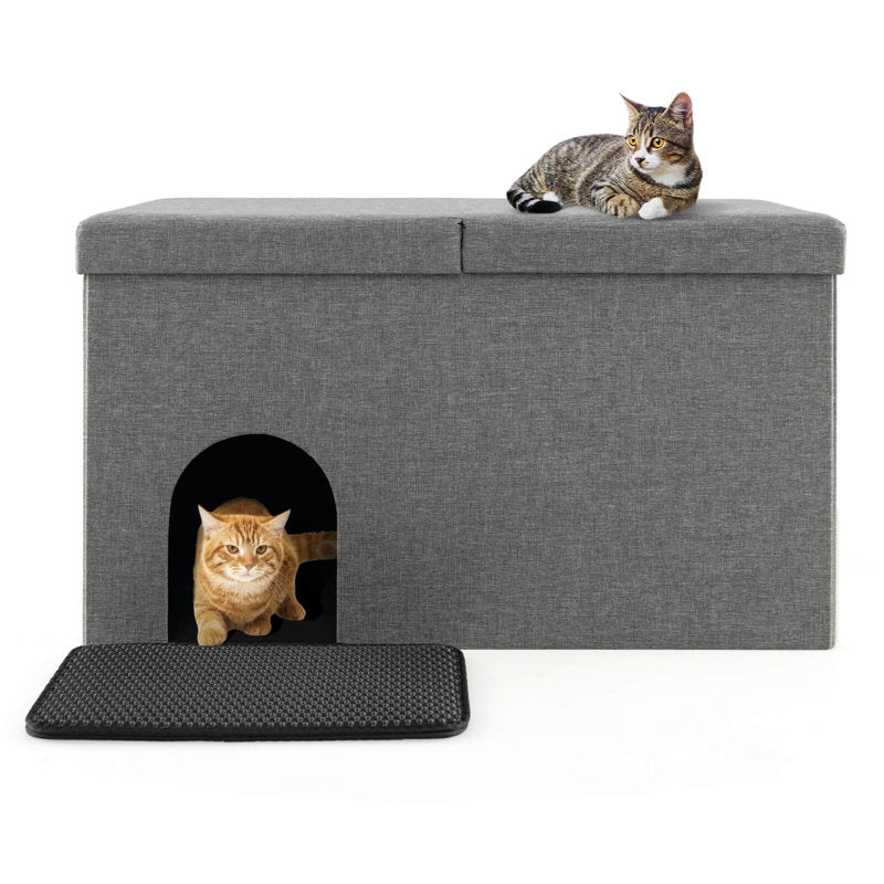 Desera Manufactured Wood and Oxford Fabric Hidden Litter Box Enclosure