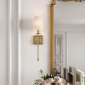 Dewayne 1-Light Metal Wallchiere with Linen Shade