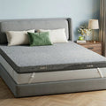 Dual Firmness Mattress Topper Queen, 3 Inch Gel Memory Foam Mattress Pad with Split Soft & Firm Zone