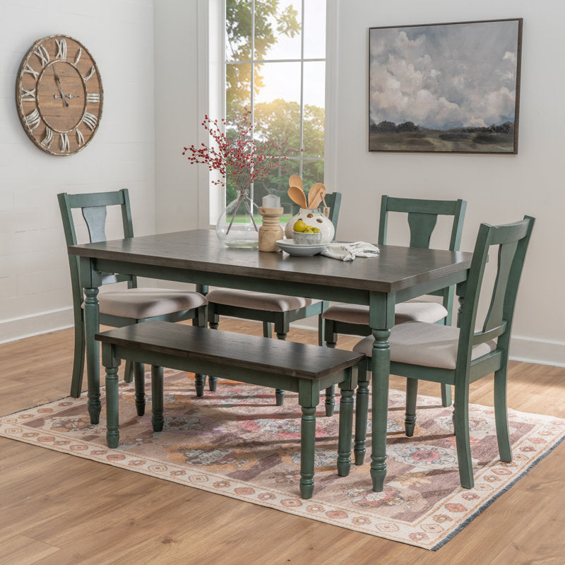 Io 6-Piece Two-Tone Wood and Upholstered Dining Set