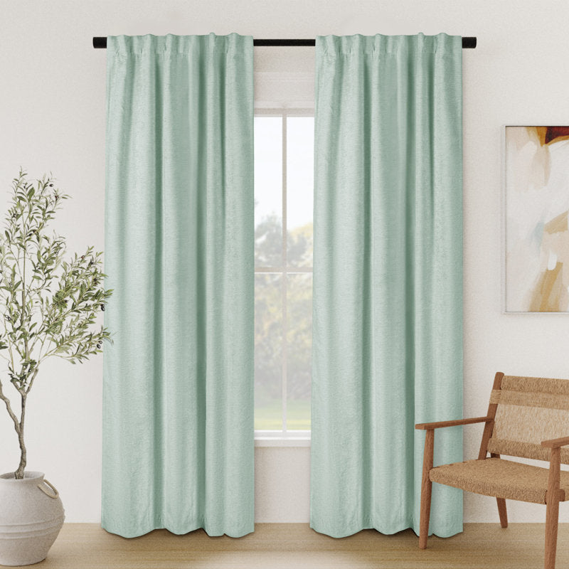 Kaori Chenille Room Darkening Single Curtain Panel