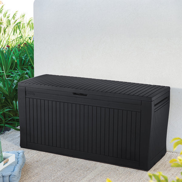 Keter Comfy 71 Gallon Durable Resin Outdoor Storage and Organization Deck Box Ideal For Garden Patio Furniture and Supplies (Choose Color)