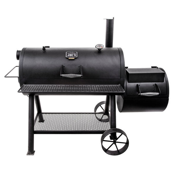 Longhorn Reverse Flow Offset Charcoal Smoker and Grill with 1060 sq. in. Cooking Area in Black