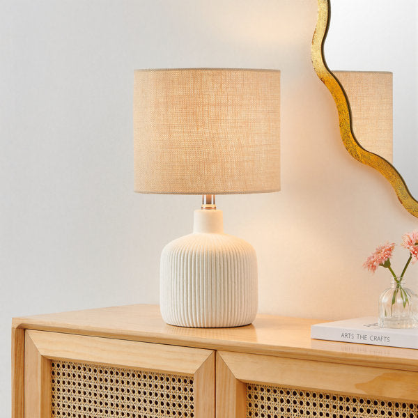 Mathel Cream Ceramic Table Lamp