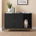 Modern Cat Litter Box Furniture Hidden, With Scratching Mat
