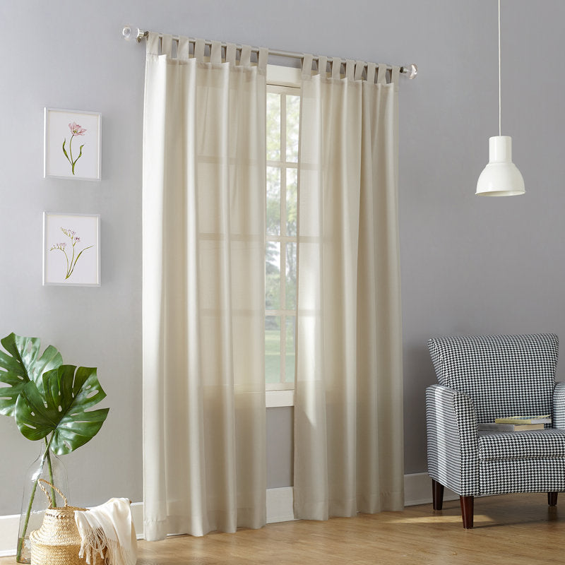 Polyester Semi-Sheer Single Curtain Panel - Basics by Wayfair™