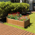 Rilynne Solid Fir Wood Rectangular Garden Planter with Drainage