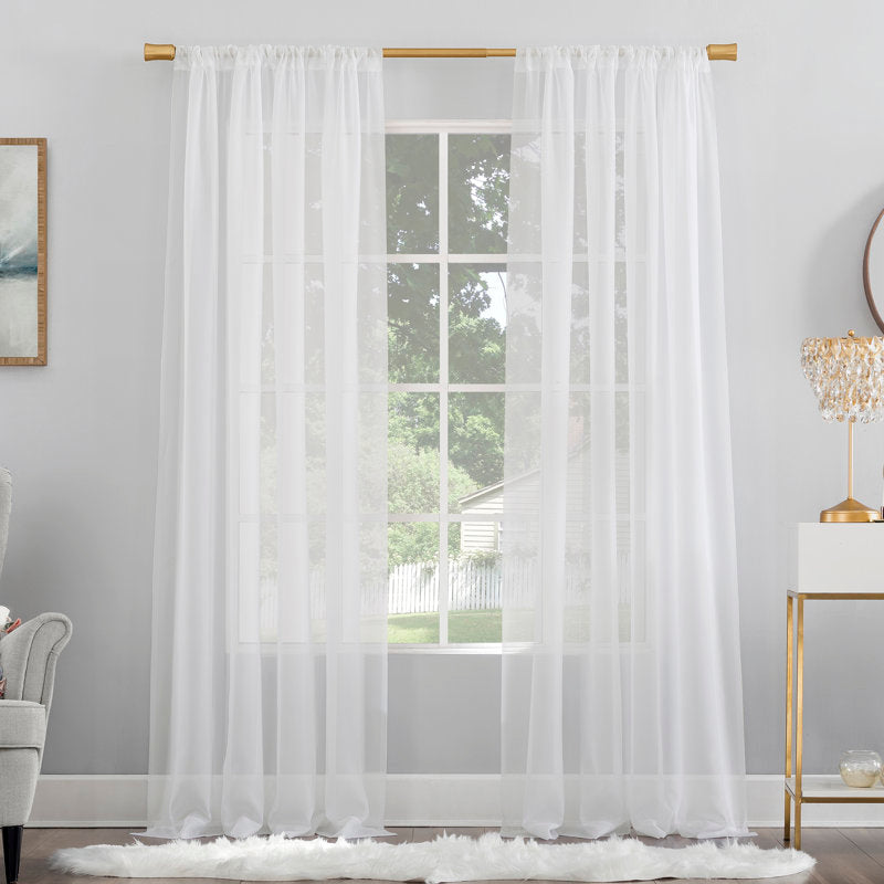 Sheer Modern Rod Pocket Curtain Panel - Basics by Wayfair™